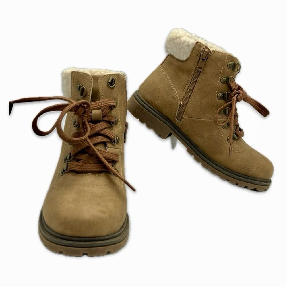 Walkx Kids Sherlong Lined Lace-Up Ankle Boots - Tan/ Medium Brown 34 EU / 2.5